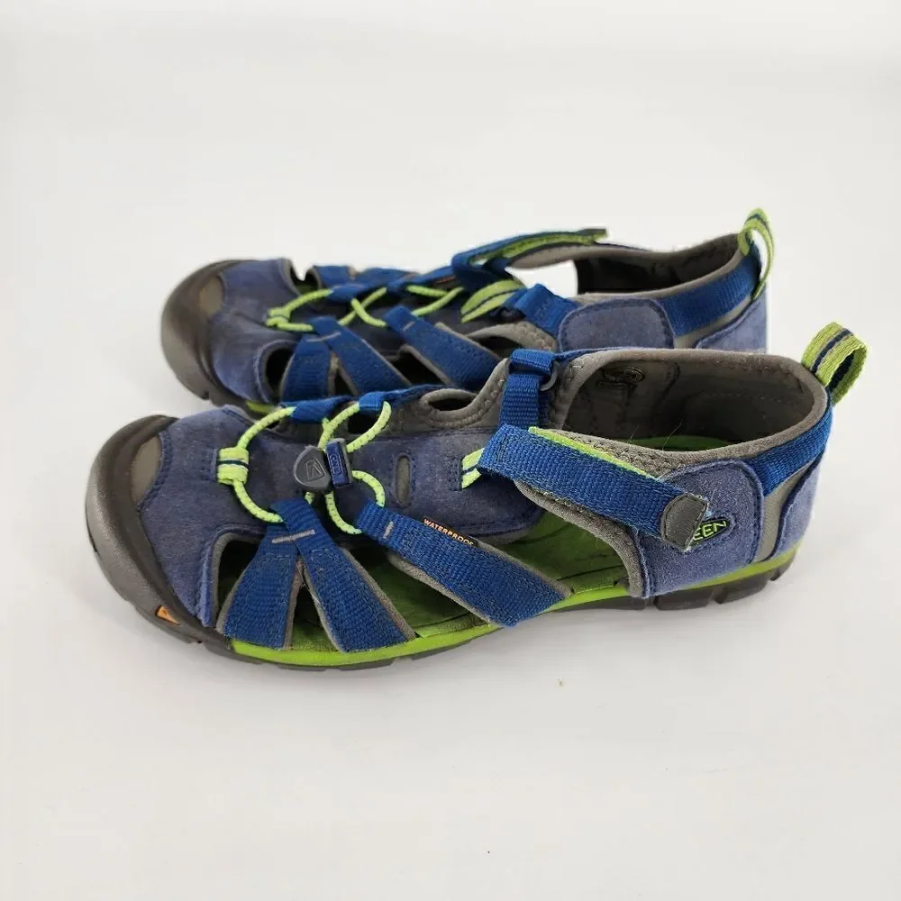Keen boys 5 sandals river shoes newport seacamp waterproof blue green